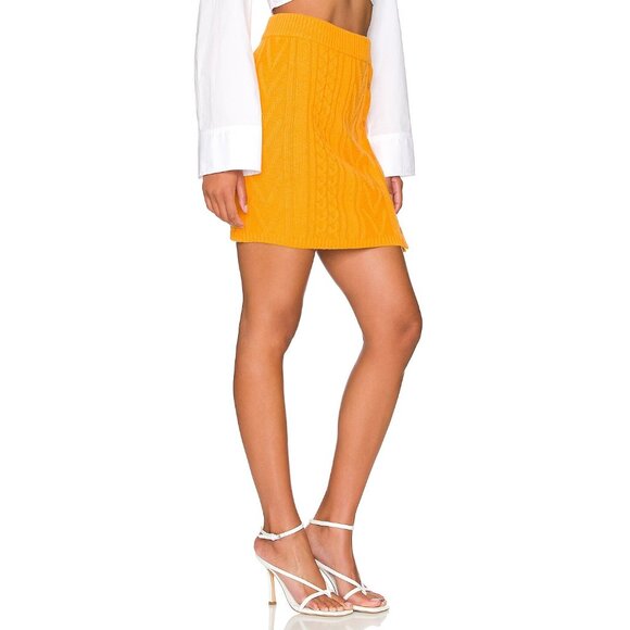 NWT MONROW Sweater Mini Skirt, orange mango, size small - Picture 2 of 10
